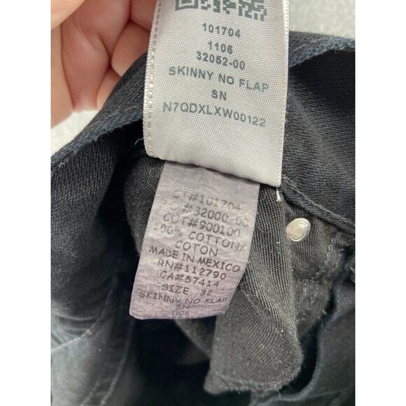 True Religion Jeans Mens 32 Black Relaxed Fit Skinny No Flap‎ Pockets Zip Fly - Picture 13 of 16